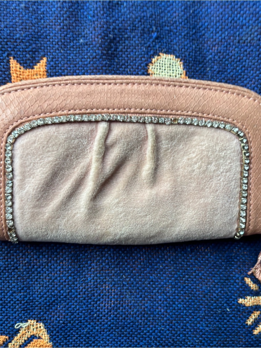 Juicy Couture Blush Pink Zip-Around Wallet with Rhinestone Trim - Picture 2 of 4